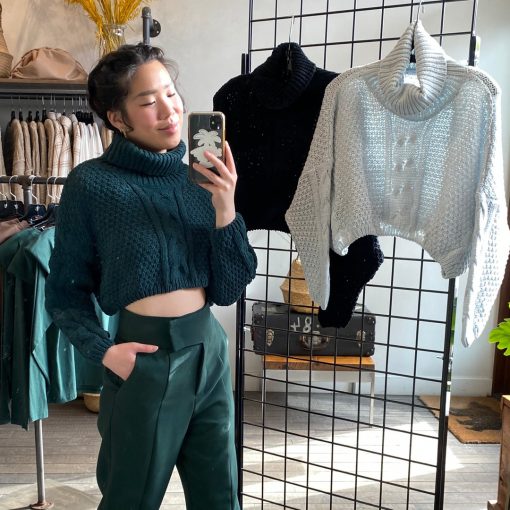 Luna Clothing MINDY Crop Knit Sweater