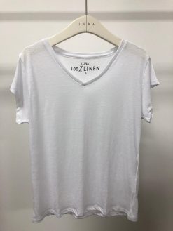 Luna CARA Linen V Neck Tee