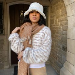 Risque CARAMEL Fuzzy Crop Sweater Clothing