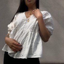 Risque MABEL Eyelet Button Top