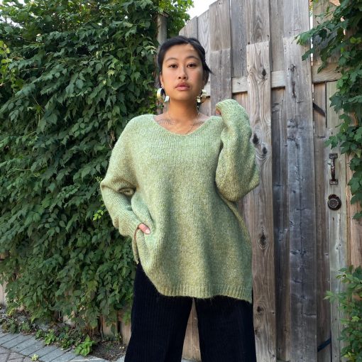 Luna Clothing SUE Oversized V Neck Sweater