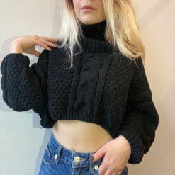 Luna Clothing MINDY Crop Knit Sweater